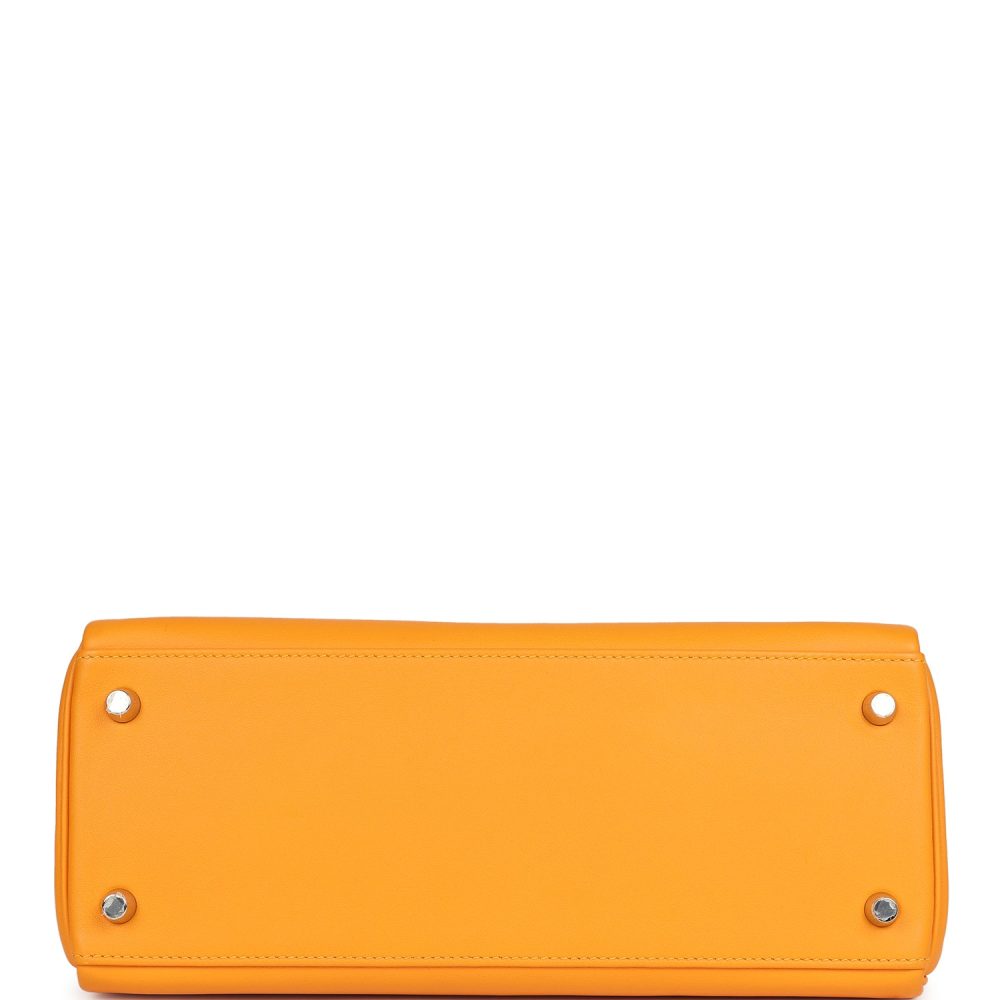 Hermes Special Order (HSS) Kelly Retourne 28 Jaune D'Or Swift Brushed Palladium Hardware - Image 6