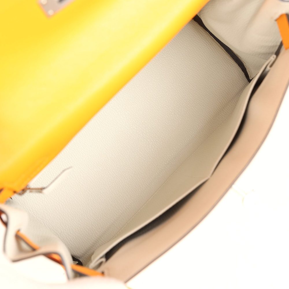 Hermes Special Order (HSS) Kelly Retourne 28 Jaune D'Or Swift Brushed Palladium Hardware - Image 8