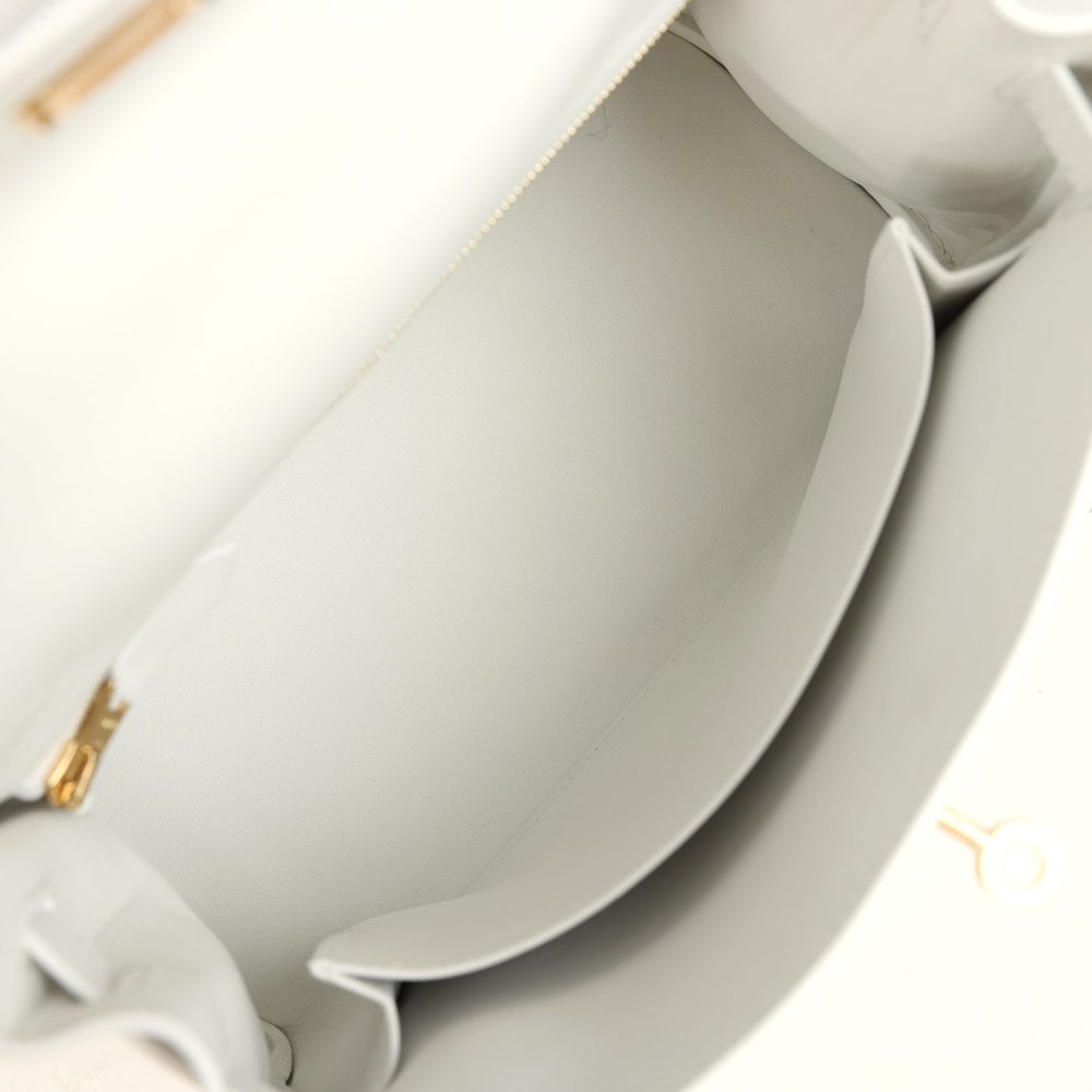 Hermes Kelly Retourne 25 New White Swift Gold Hardware - Image 8
