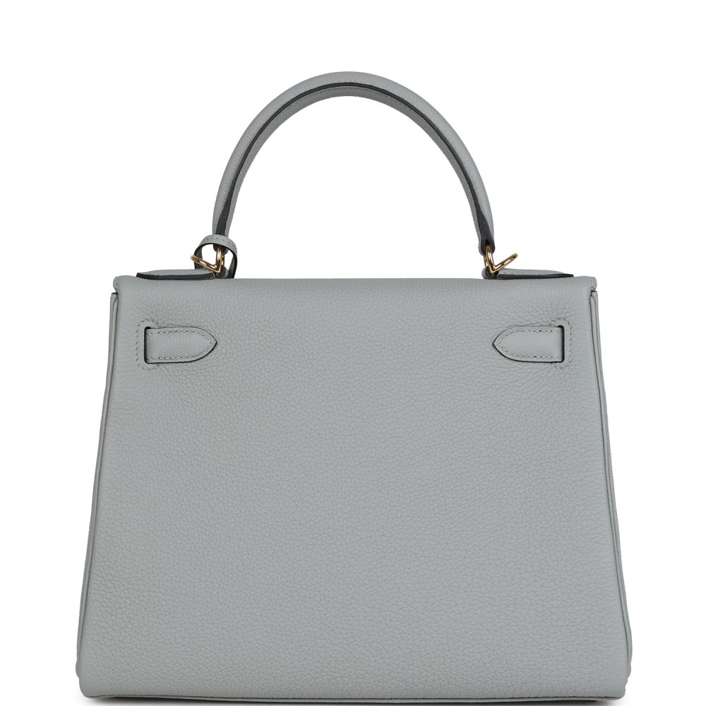 Hermes Kelly Retourne 28 Bleu Glacier Togo Gold Hardware - Image 4