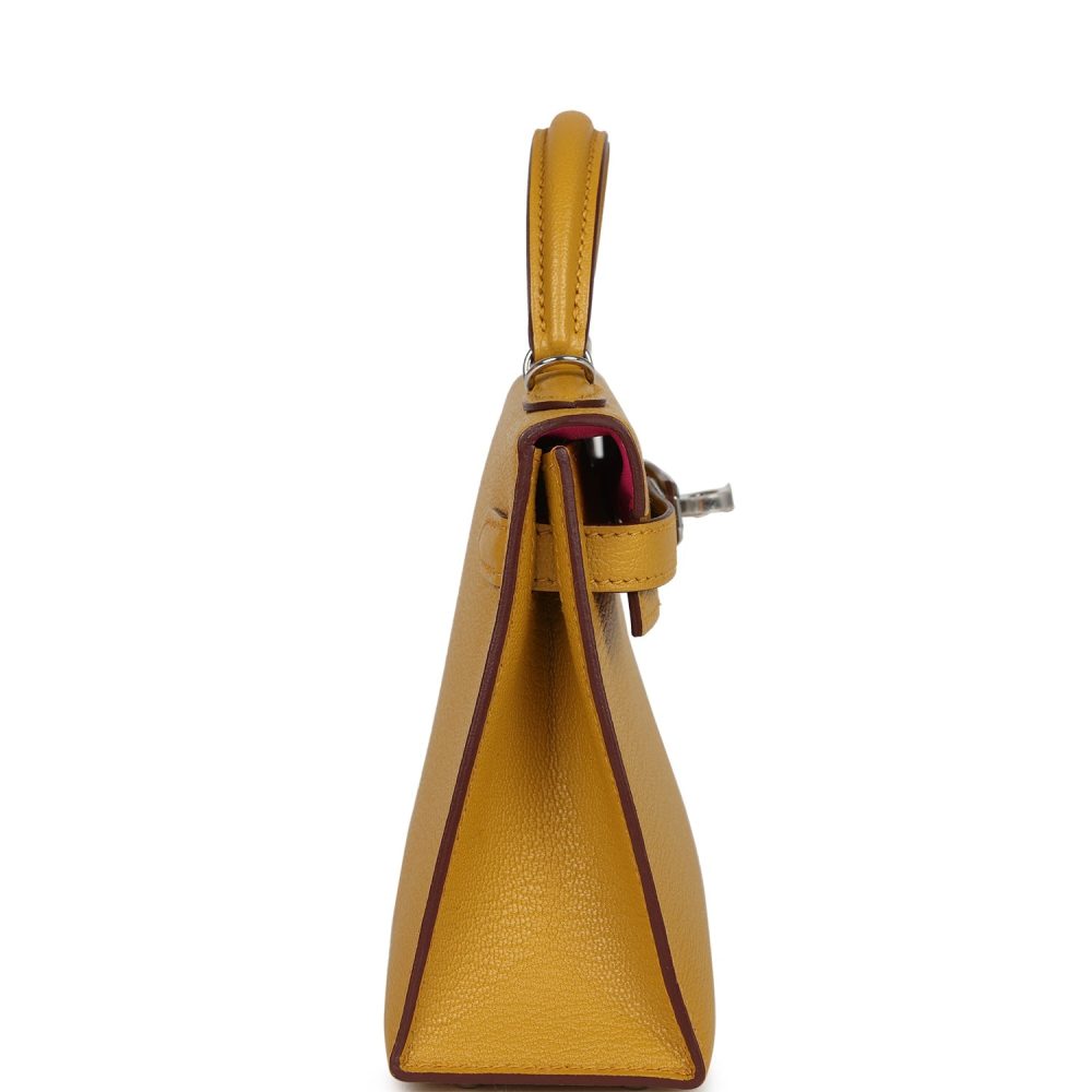 Hermes Kelly Sellier 20 Jaune Ambre Verso Ch??vre Mysore Palladium Hardware - Image 3
