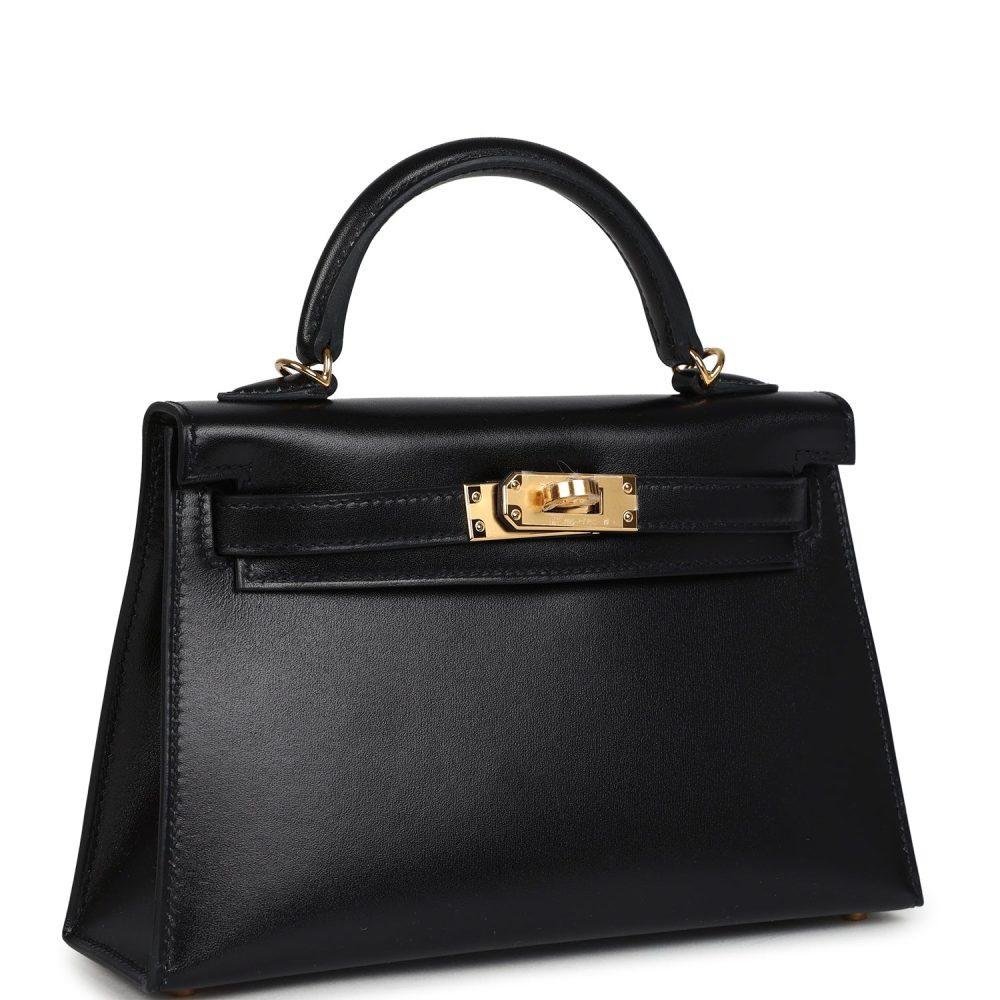 Hermes Kelly Sellier 20 Black Box Gold Hardware - Image 2
