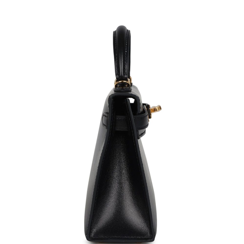 Hermes Kelly Sellier 20 Black Box Gold Hardware - Image 3