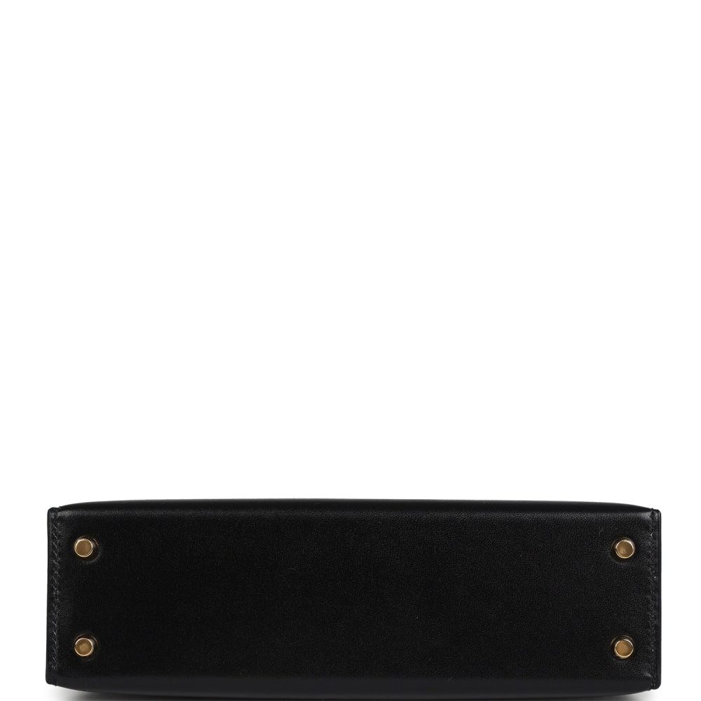 Hermes Kelly Sellier 20 Black Box Gold Hardware - Image 6