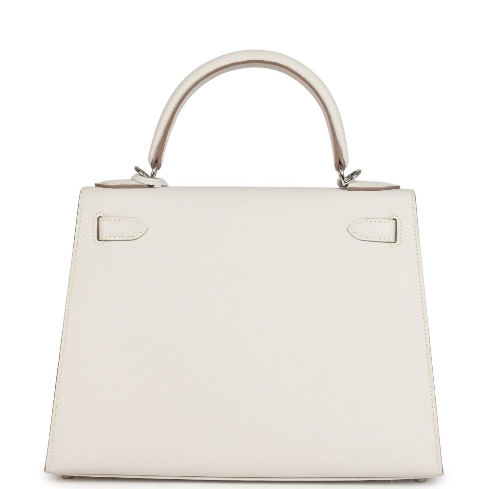 Hermes Kelly Sellier 28 Gris Pale Epsom Palladium Hardware - Image 4