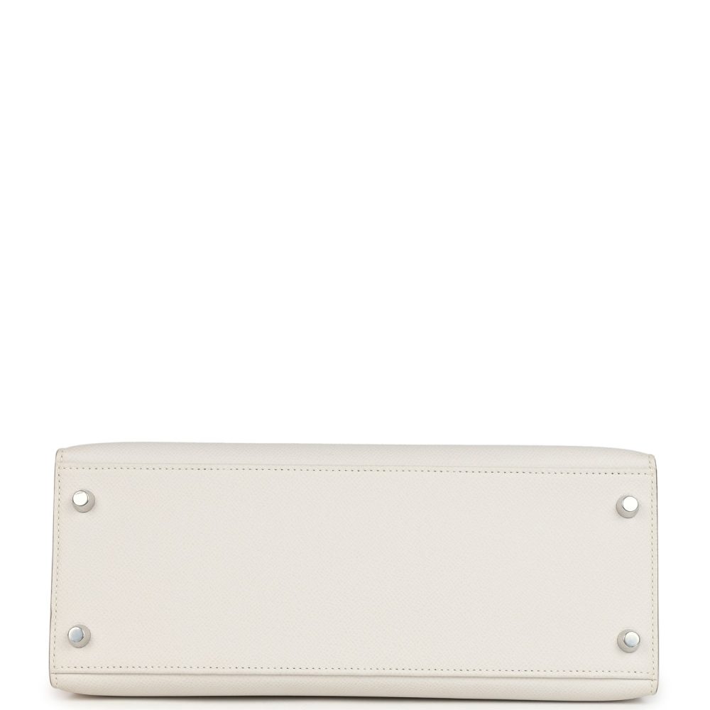 Hermes Kelly Sellier 28 Gris Pale Epsom Palladium Hardware - Image 6