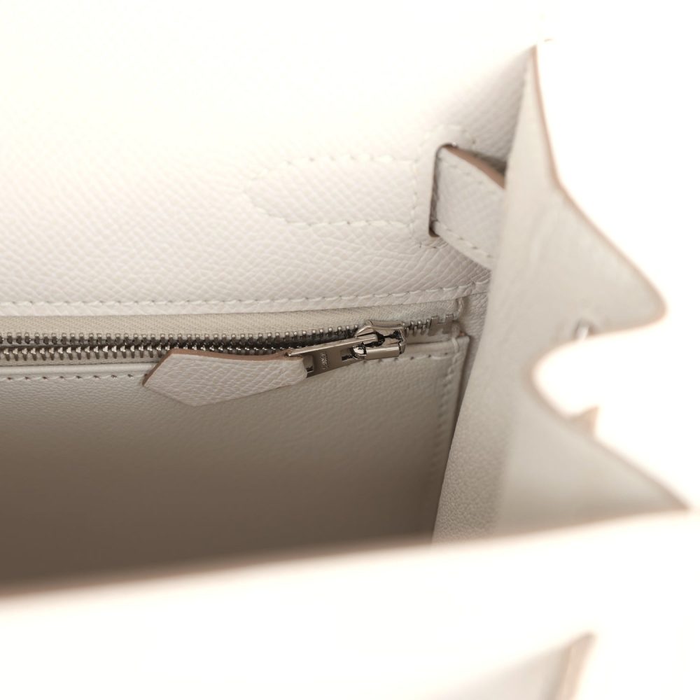 Hermes Kelly Sellier 28 Gris Pale Epsom Palladium Hardware - Image 9