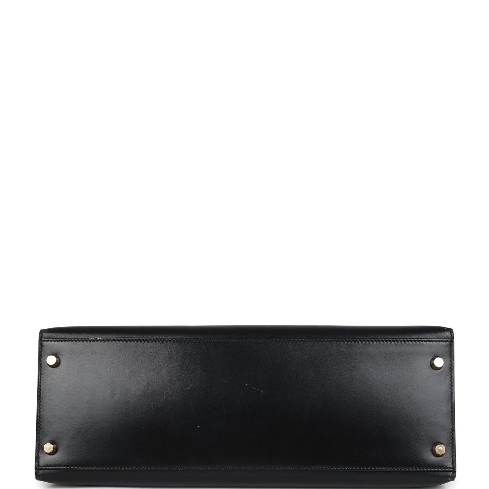 Vintage Hermes Kelly Sellier 35 Black Box Gold Hardware - Image 6