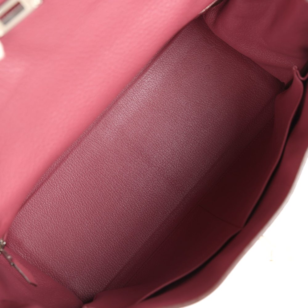 Pre-owned Hermes Retourne Kelly 35 Bois De Rose Clemence Palladium Hardware - Image 8