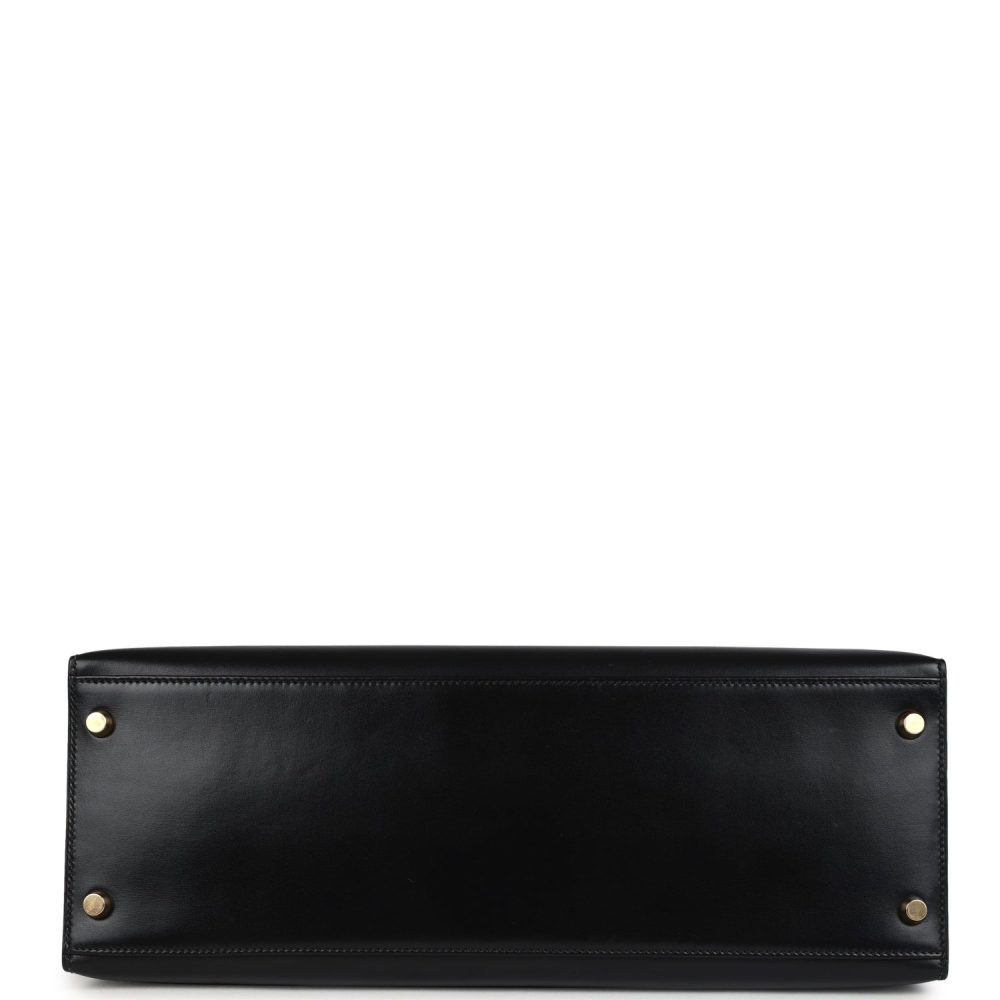Vintage Hermes Kelly Sellier 35 Black Box Gold Hardware - Image 6