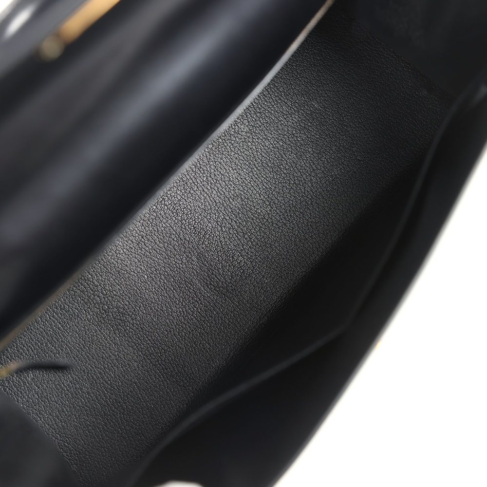 Vintage Hermes Kelly Sellier 35 Black Box Gold Hardware - Image 8