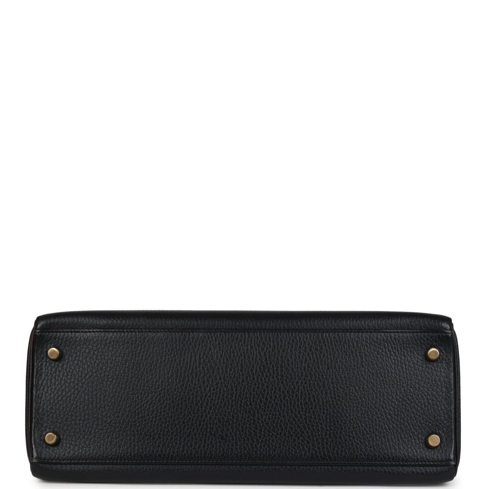 Vintage Hermes Kelly Retourne 32 Black Ardennes Gold Hardware - Image 6