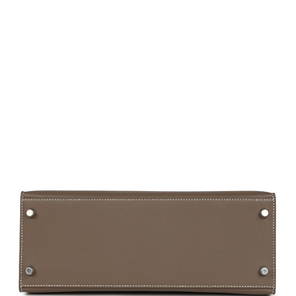 Hermes Kelly Sellier 28 Etoupe Epsom Palladium Hardware - Image 6