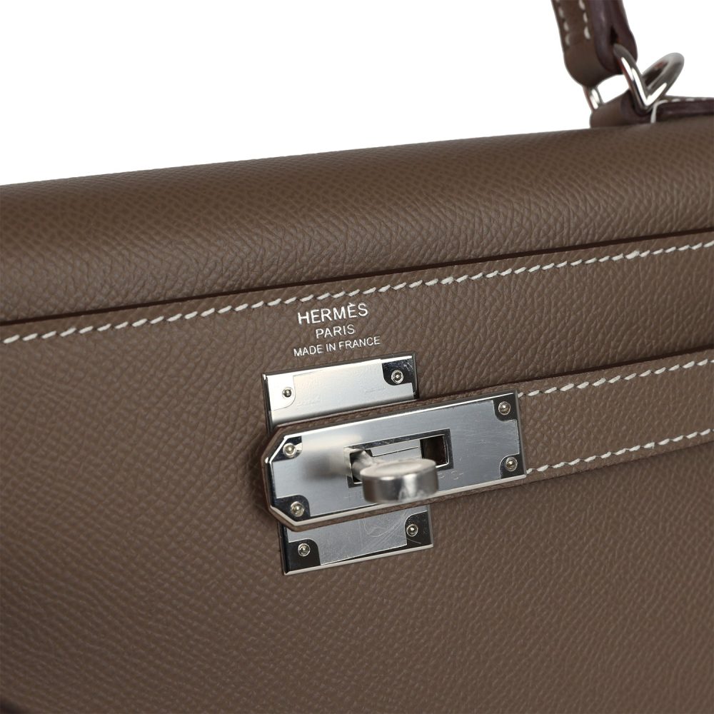Hermes Kelly Sellier 28 Etoupe Epsom Palladium Hardware - Image 7