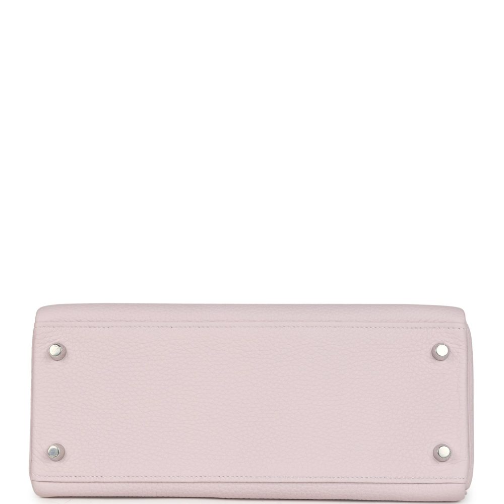 Hermes Kelly Retourne 28 Mauve Pale Clemence Palladium Hardware - Image 6