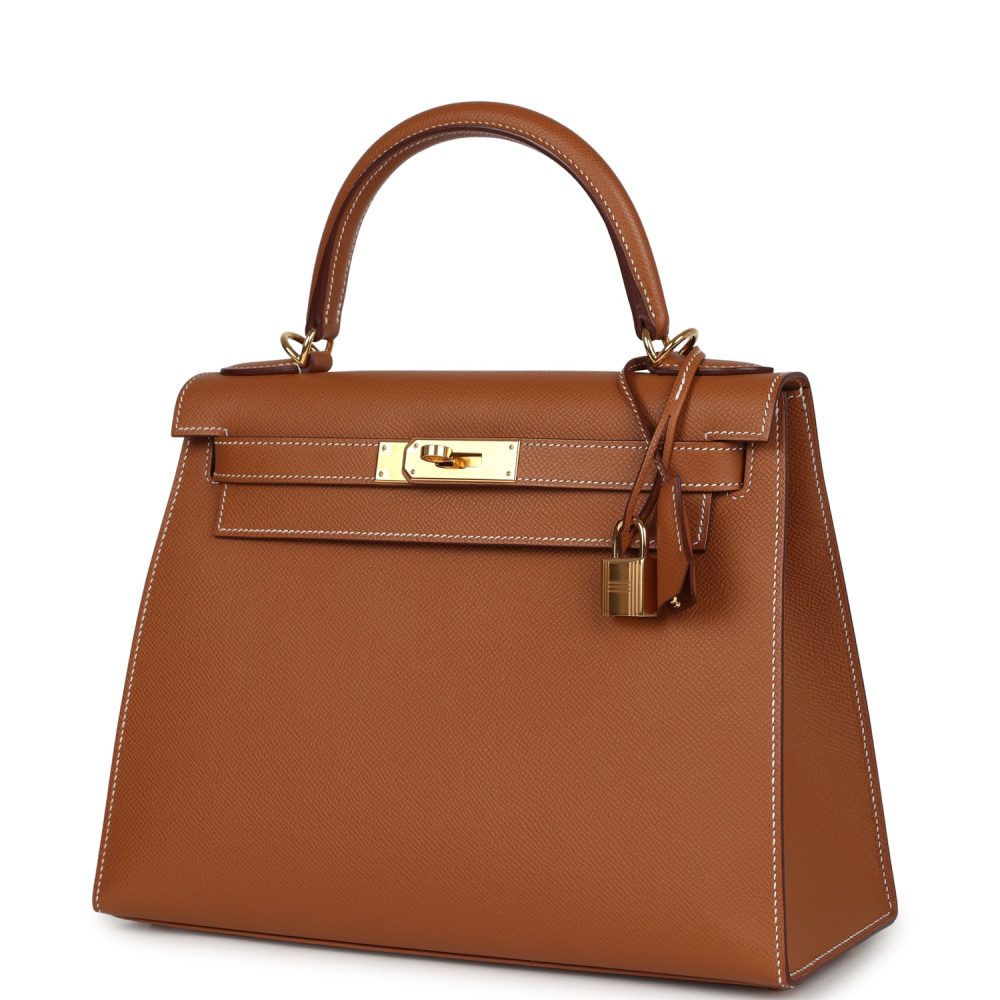 Pre-owned Hermes Kelly Sellier 28 Gold Epsom Gold Hardware - Image 5