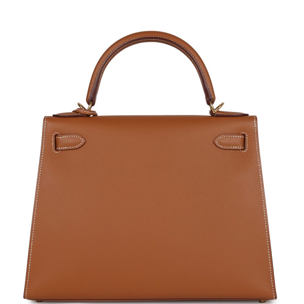 Pre-owned Hermes Kelly Sellier 28 Gold Epsom Gold Hardware - Image 4