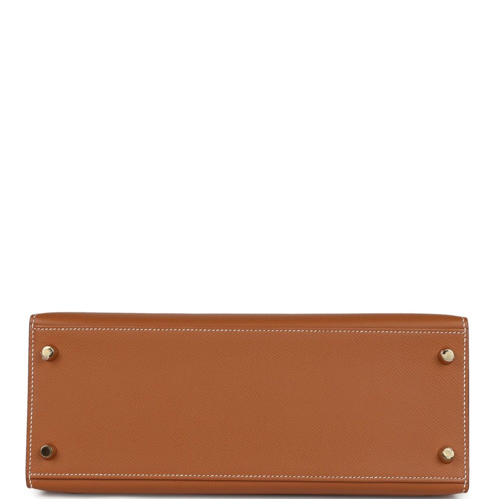 Pre-owned Hermes Kelly Sellier 28 Gold Epsom Gold Hardware - Image 6