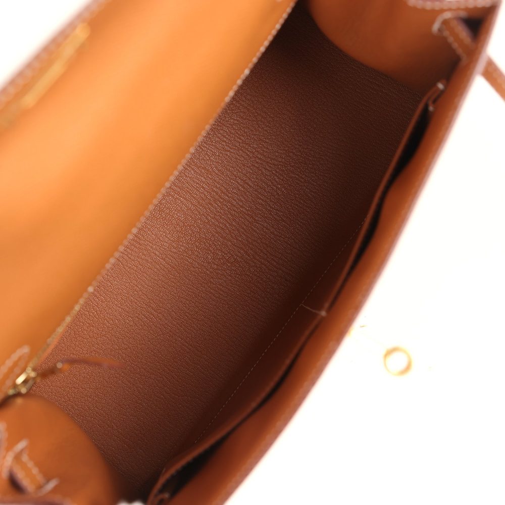 Pre-owned Hermes Kelly Sellier 28 Gold Epsom Gold Hardware - Image 8