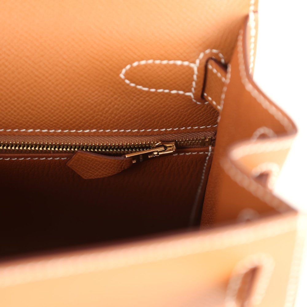 Pre-owned Hermes Kelly Sellier 28 Gold Epsom Gold Hardware - Image 9