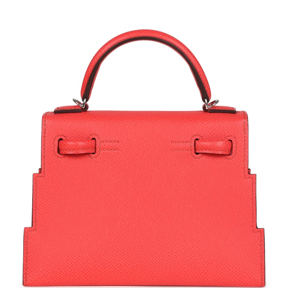 Hermes "Quelle Idolle" Picto Kelly Doll Rose Extreme, Mauve Pale, Craie Epsom, Swift and Gold Matte Alligator Palladium Hardware - Image 6