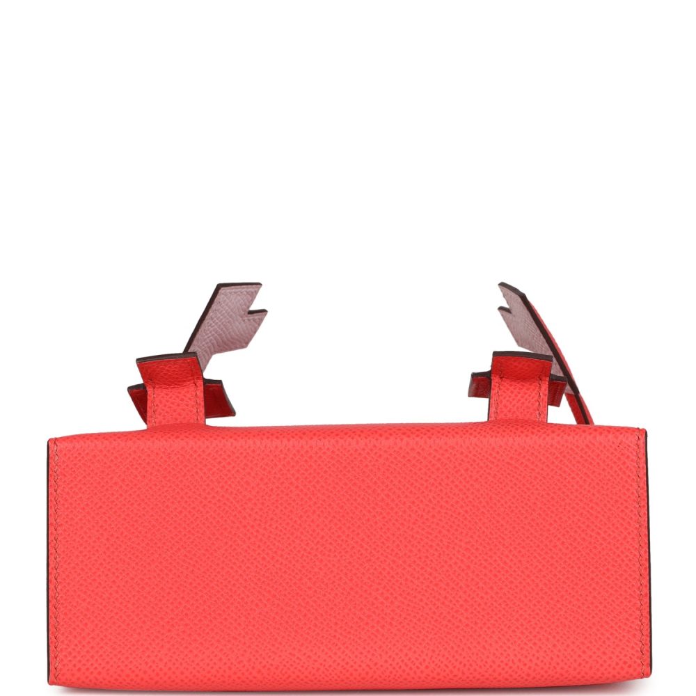 Hermes "Quelle Idolle" Picto Kelly Doll Rose Extreme, Mauve Pale, Craie Epsom, Swift and Gold Matte Alligator Palladium Hardware - Image 7