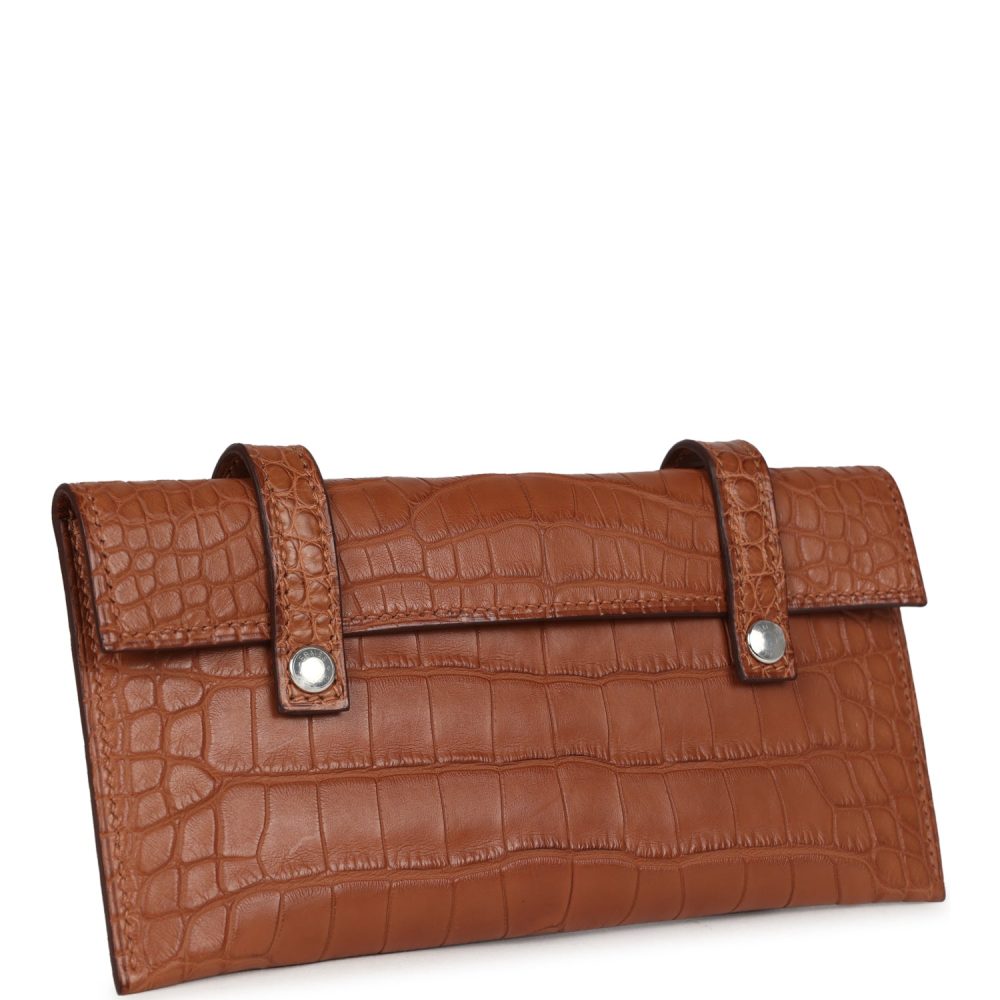 Hermes "Quelle Idolle" Picto Kelly Doll Rose Extreme, Mauve Pale, Craie Epsom, Swift and Gold Matte Alligator Palladium Hardware - Image 8