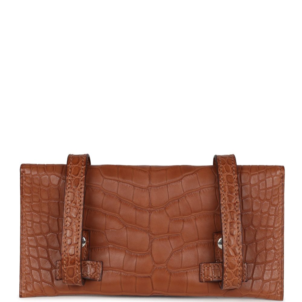 Hermes "Quelle Idolle" Picto Kelly Doll Rose Extreme, Mauve Pale, Craie Epsom, Swift and Gold Matte Alligator Palladium Hardware - Image 9
