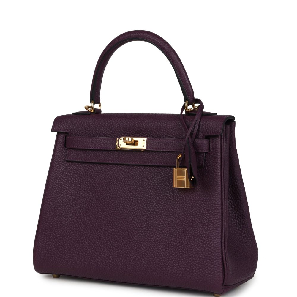 Hermes Kelly Retourne 25 Cassis Togo Gold Hardware - Image 5