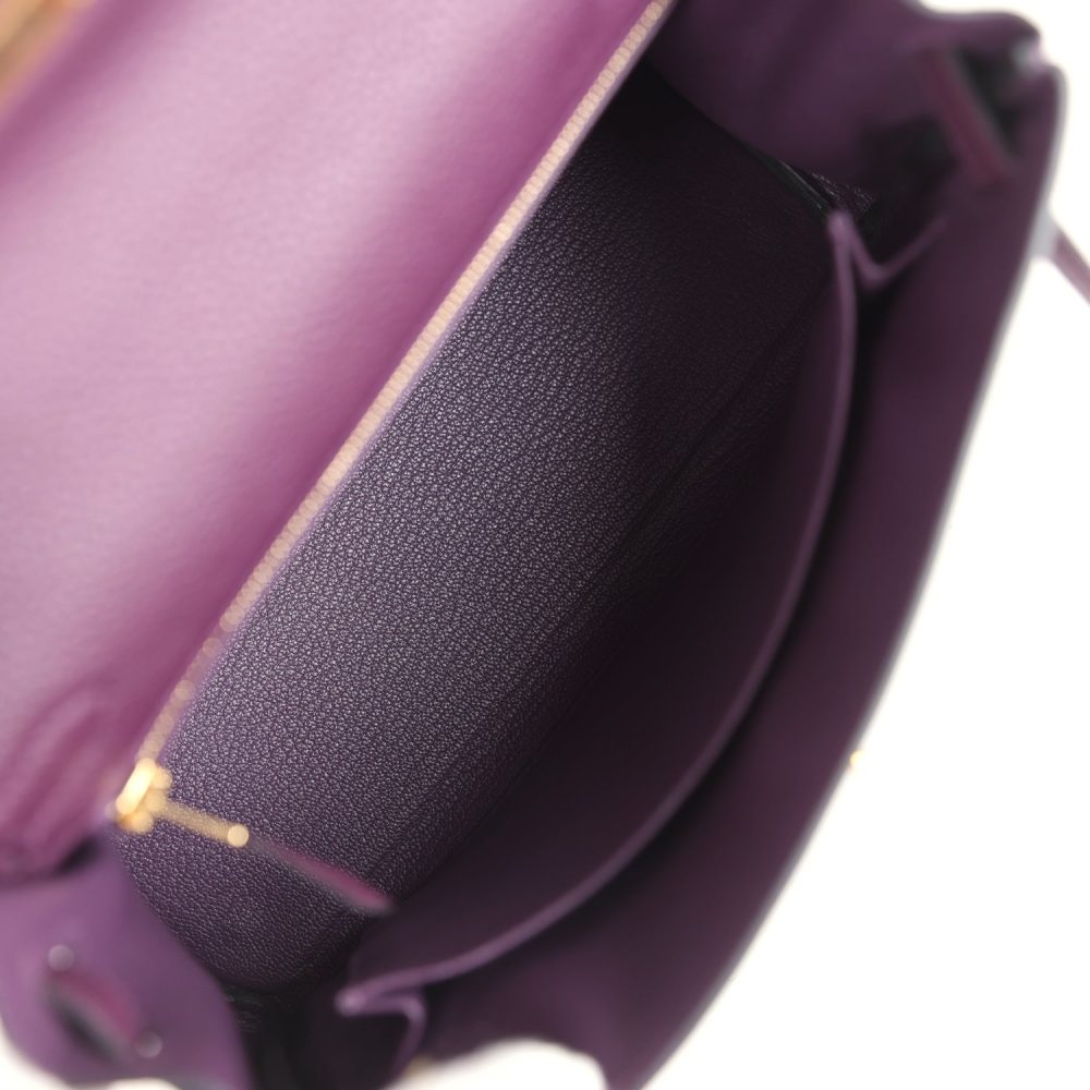 Hermes Kelly Retourne 25 Cassis Togo Gold Hardware - Image 8