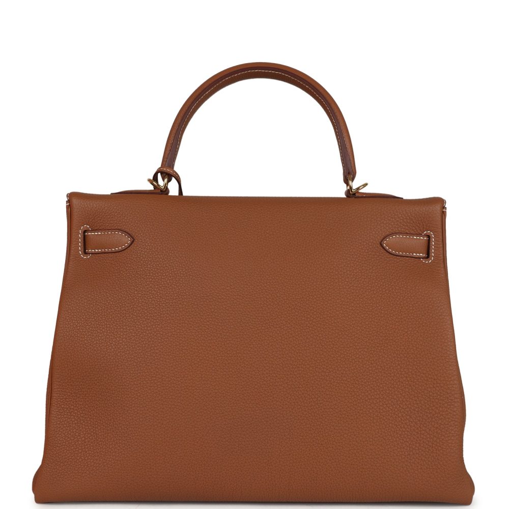 Pre-owned Hermes Kelly Retourne 35 Gold Togo Gold Hardware - Image 4