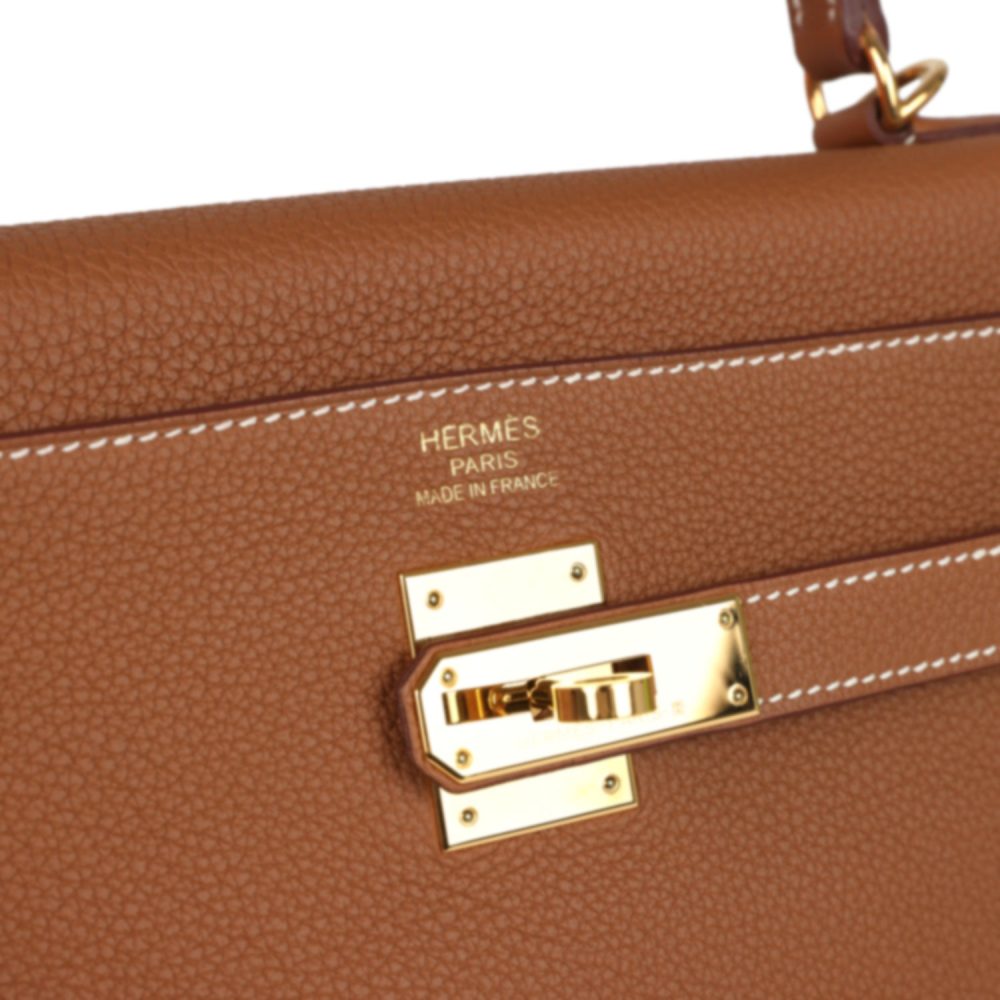 Pre-owned Hermes Kelly Retourne 35 Gold Togo Gold Hardware - Image 7