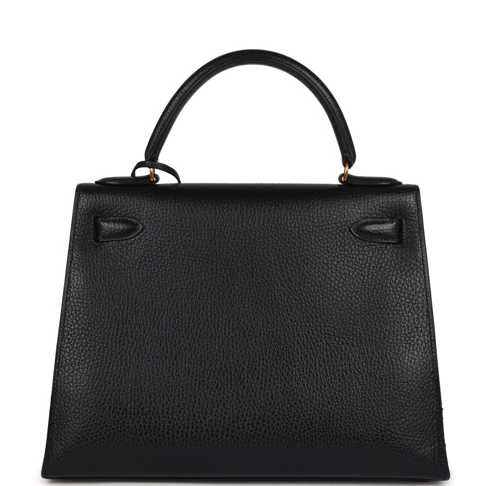 Vintage Hermes Kelly Sellier 28 Black Ardennes Gold Hardware - Image 4