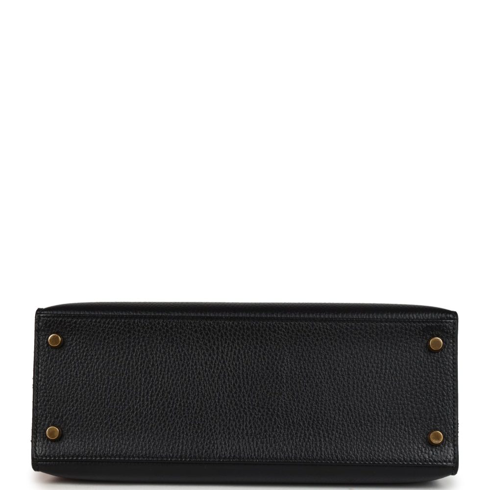 Vintage Hermes Kelly Sellier 28 Black Ardennes Gold Hardware - Image 6