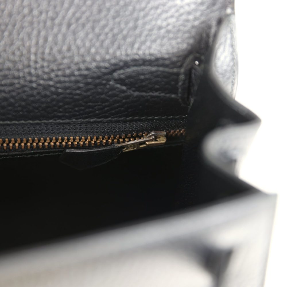 Vintage Hermes Kelly Sellier 28 Black Ardennes Gold Hardware - Image 9