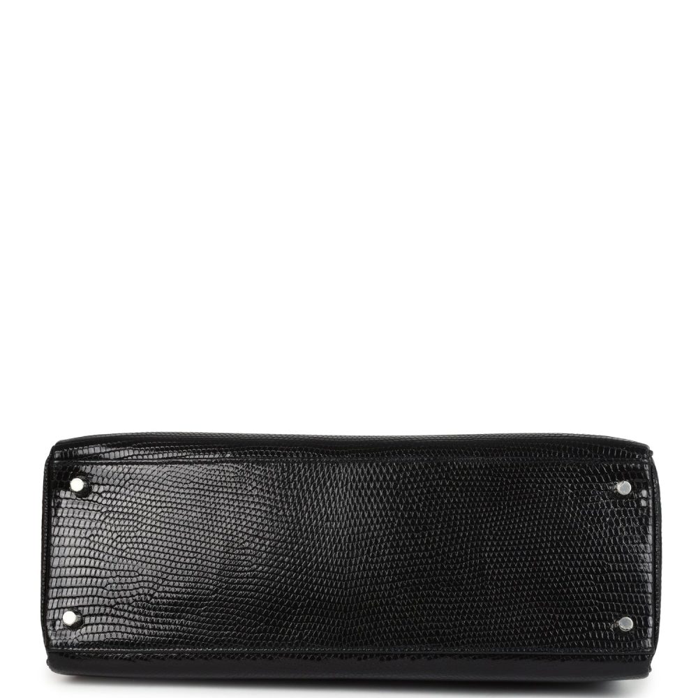 Hermes Kelly Retourne 35 Black Varanus Niloticus Lizard Palladium Hardware - Image 6