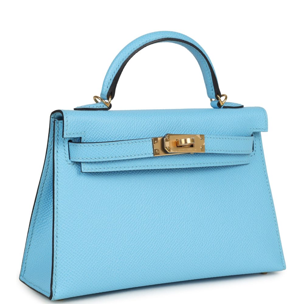 Hermes Kelly Sellier 20 Celeste Epsom Gold Hardware - Image 2
