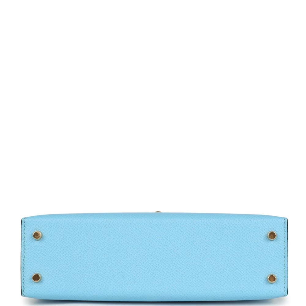 Hermes Kelly Sellier 20 Celeste Epsom Gold Hardware - Image 6