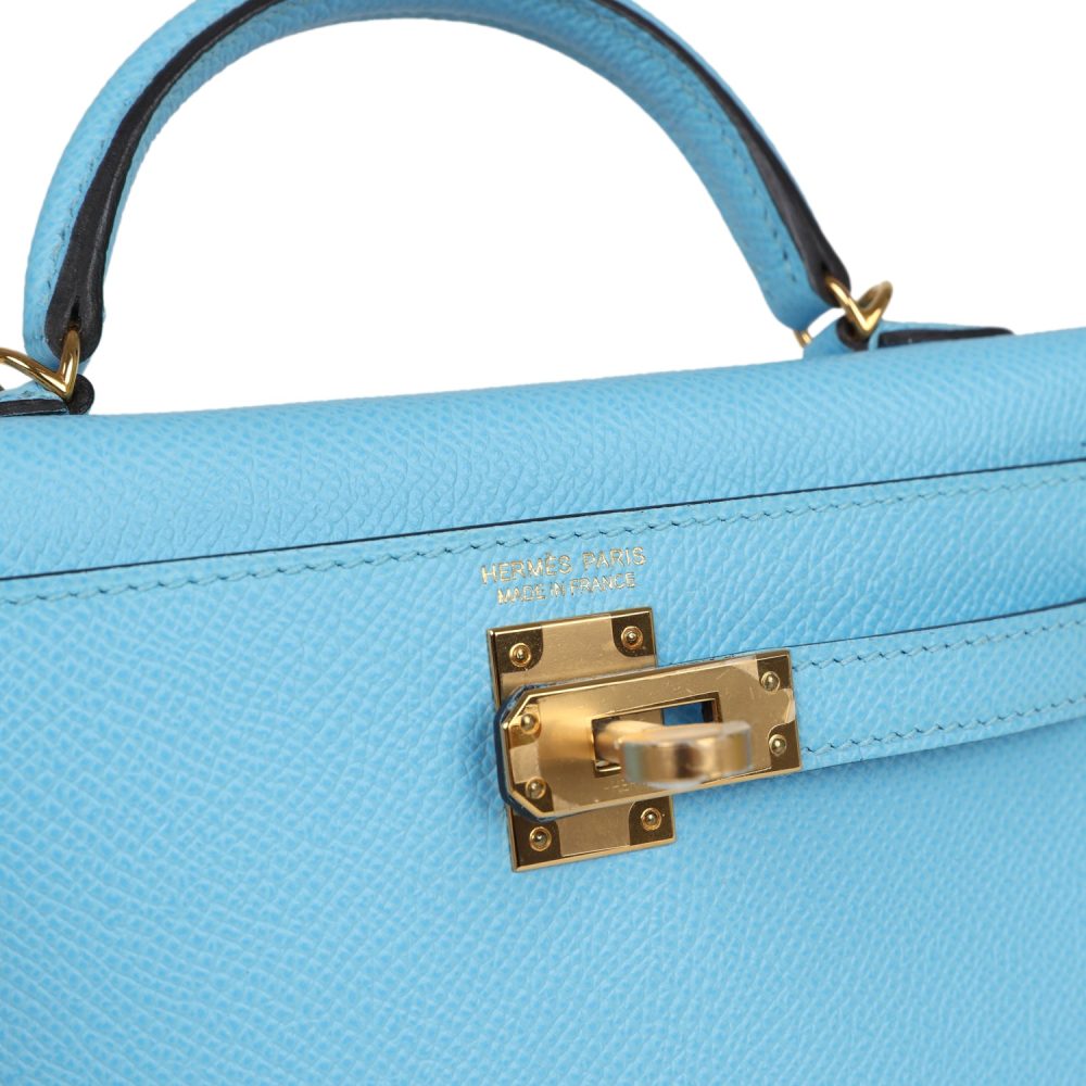 Hermes Kelly Sellier 20 Celeste Epsom Gold Hardware - Image 7
