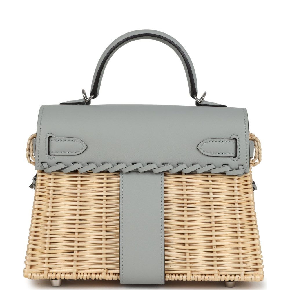 Hermes Mini Picnic Kelly 20 Bleu Glacier Swift Palladium Hardware - Image 4