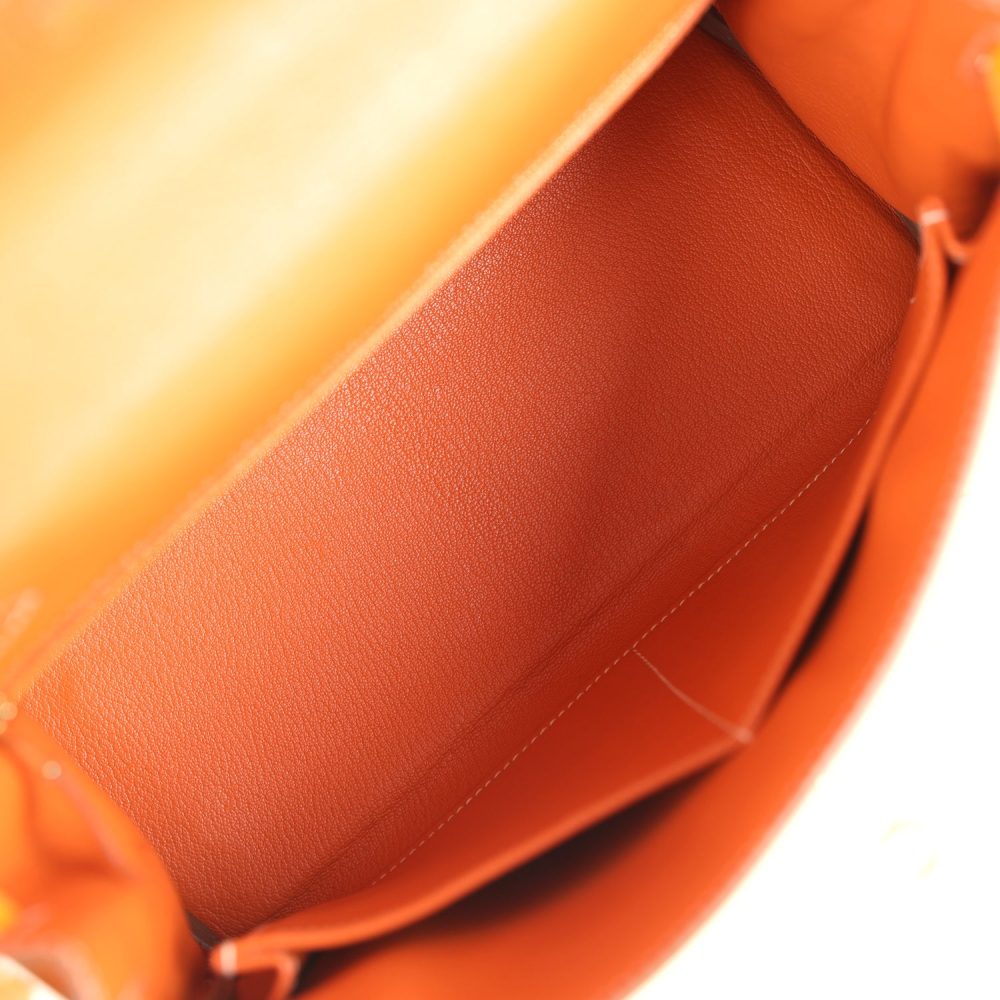 Pre-owned Hermes Kelly Retourne 28 Jaune D'Or Candy Epsom Permabrass Hardware - Image 8