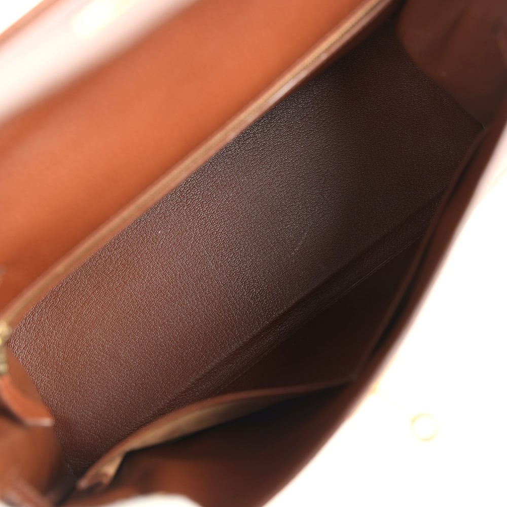 Vintage Hermes Kelly Retourne 32 Marron Fonce Ardennes Gold Hardware - Image 8