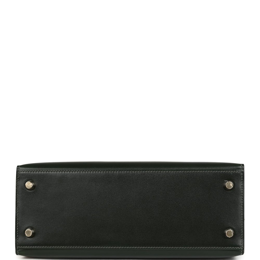 Hermes Kelly Sellier 25 Vert Fonce Box Gold Hardware - Image 6