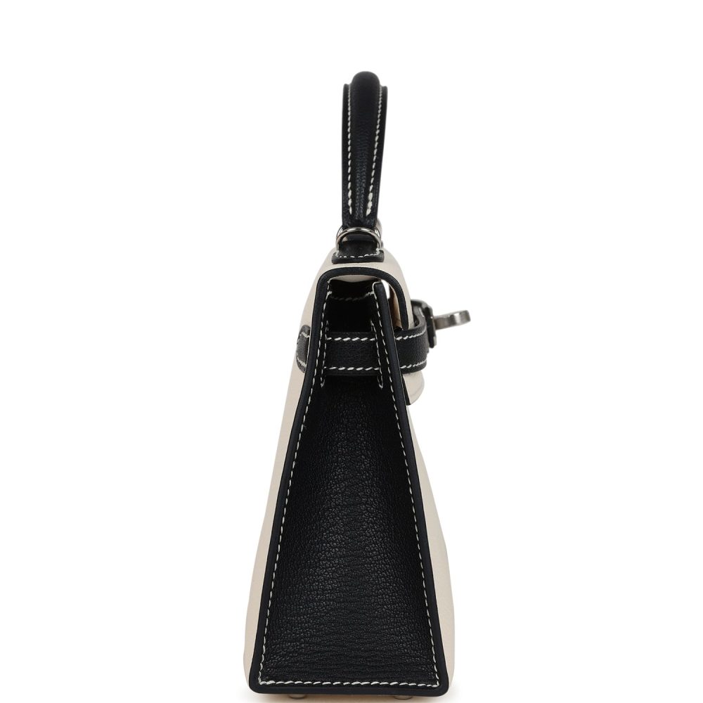Hermes Special Order (HSS) Kelly Sellier 20 Nata and Black Chevre Mysore Palladium Hardware - Image 3