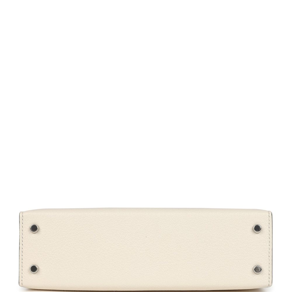 Hermes Special Order (HSS) Kelly Sellier 20 Nata and Black Chevre Mysore Palladium Hardware - Image 6