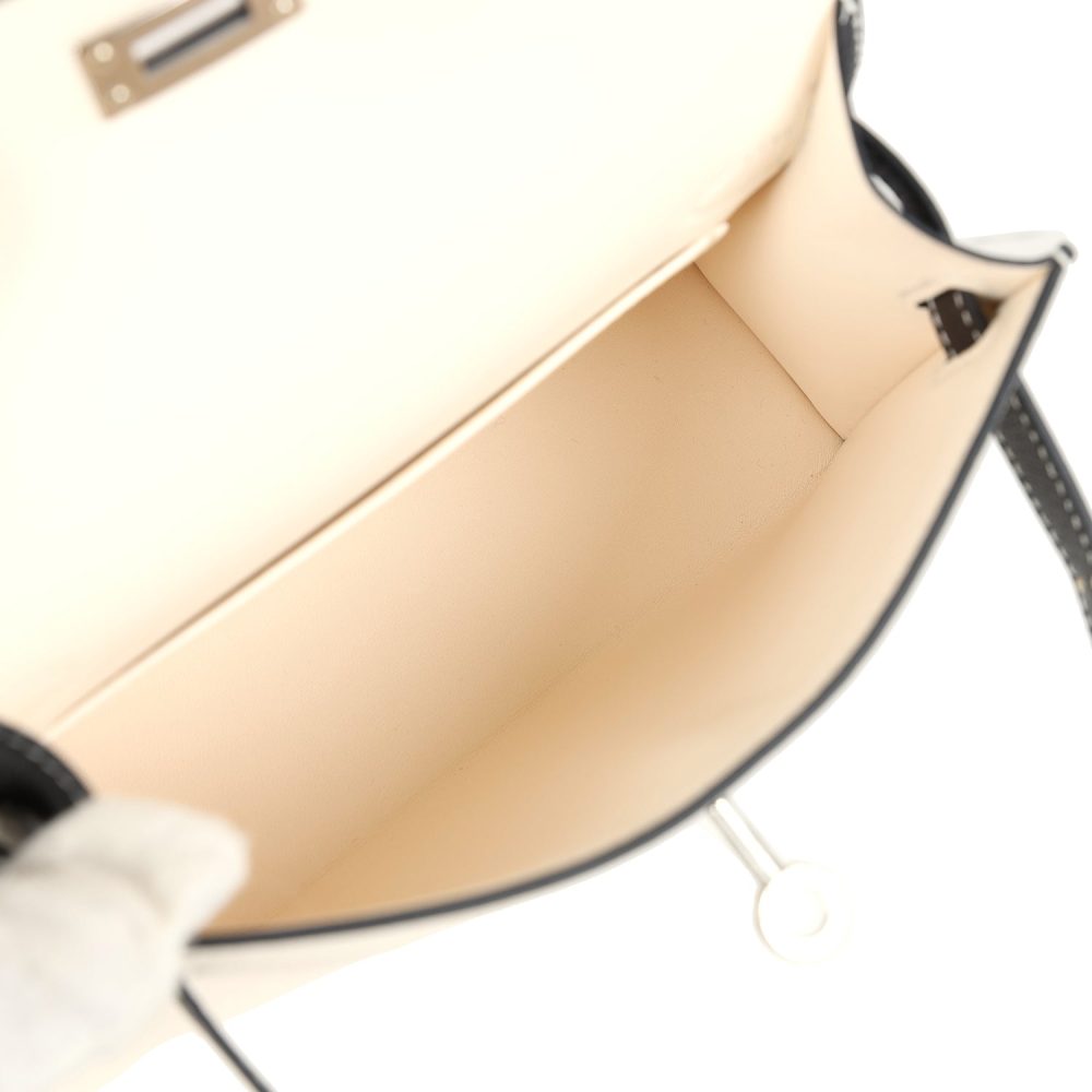 Hermes Special Order (HSS) Kelly Sellier 20 Nata and Black Chevre Mysore Palladium Hardware - Image 8
