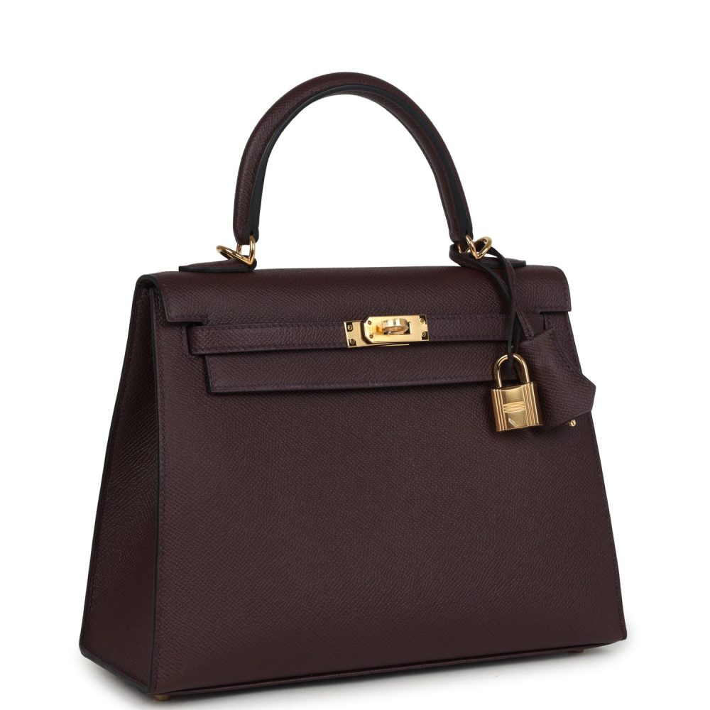 Pre-owned Hermes Kelly Sellier 25 Rouge Sellier Epsom Gold Hardware - Image 2