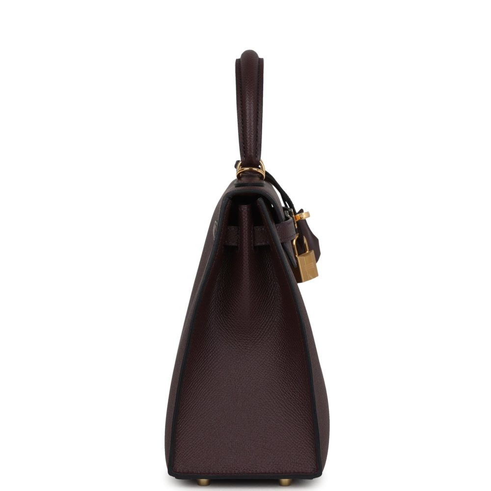 Pre-owned Hermes Kelly Sellier 25 Rouge Sellier Epsom Gold Hardware - Image 3