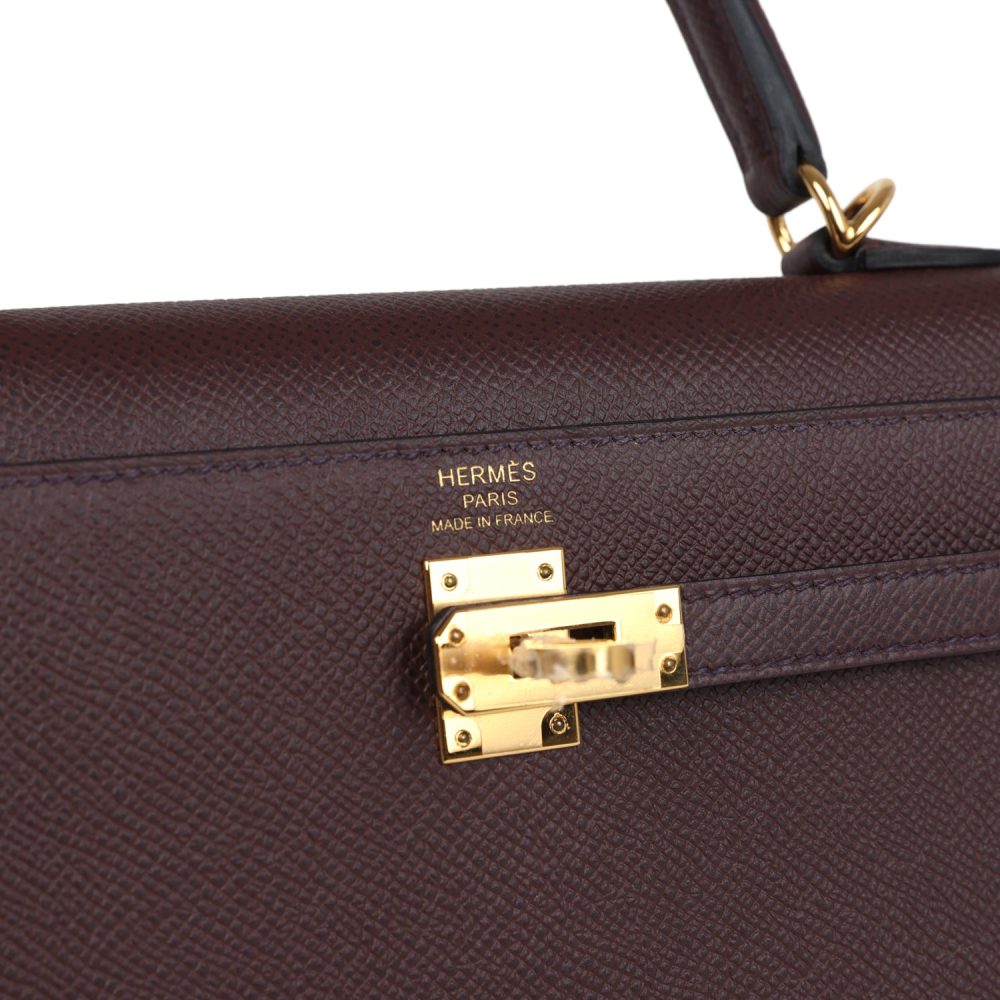 Pre-owned Hermes Kelly Sellier 25 Rouge Sellier Epsom Gold Hardware - Image 7