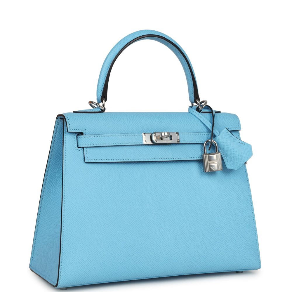 Hermes Kelly Sellier 25 Celeste Epsom Palladium Hardware - Image 2